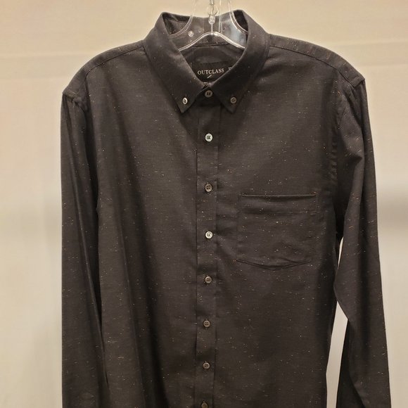 Outclass Charcoal Flecked Men's Shirt - Picture 5 of 8